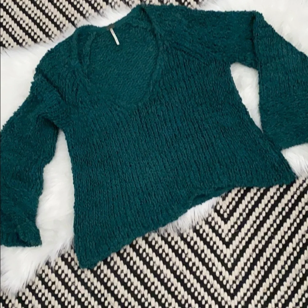 Free people bell sleeve loose cable knit sweater